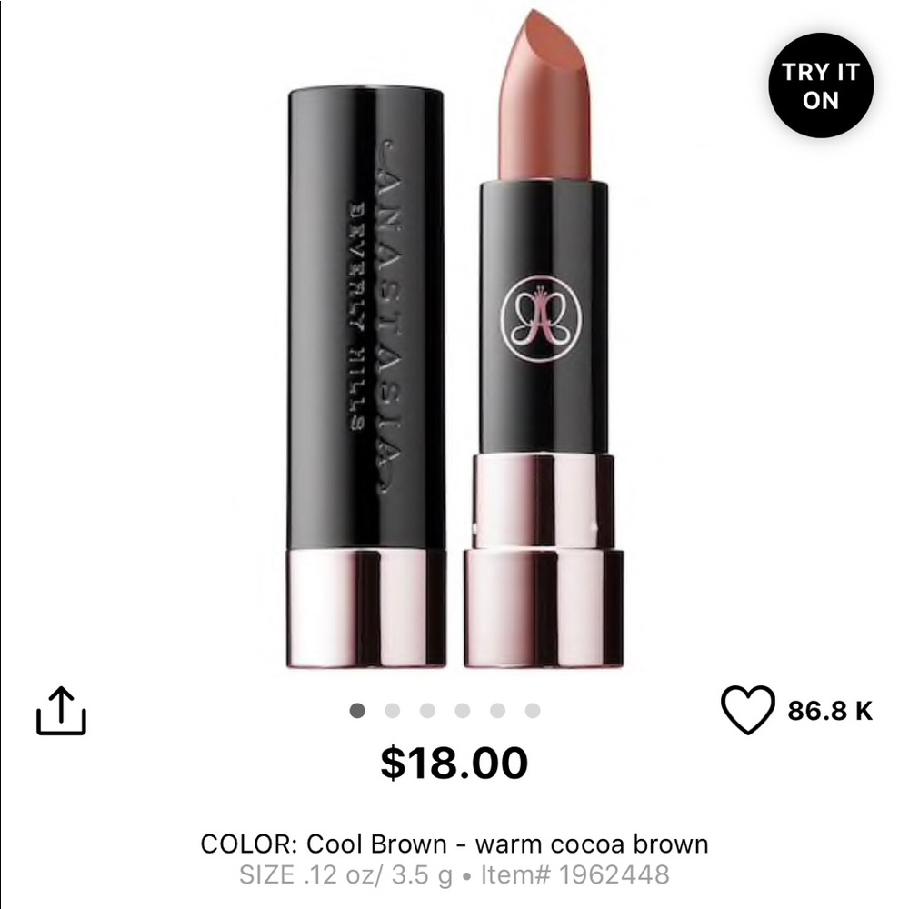 Anastasia Beverlyhills lipstick in “Cool brown “